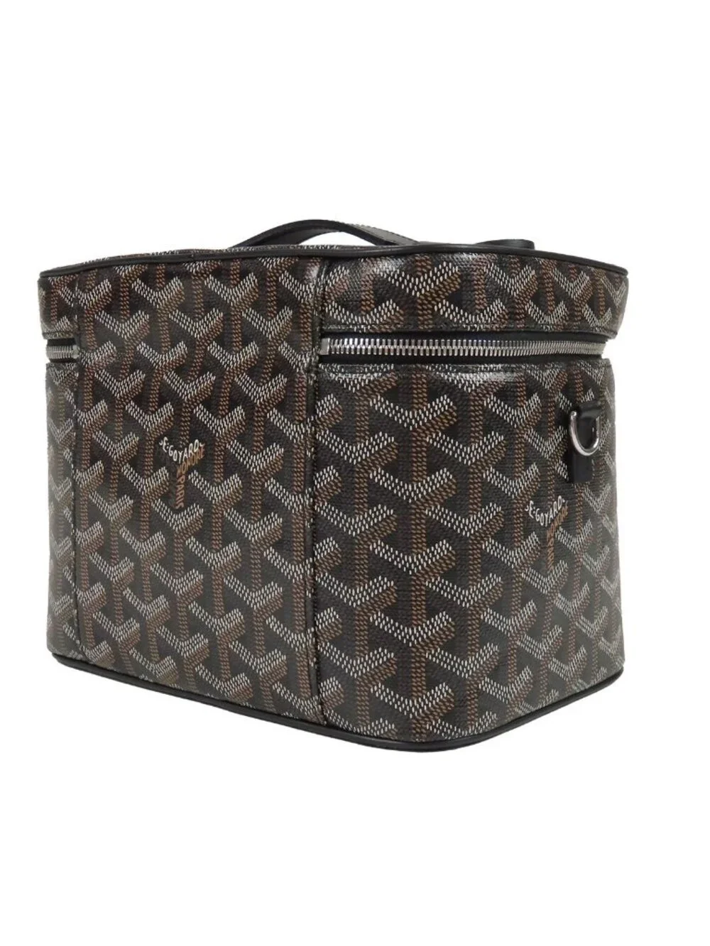 Goyard Souple Muse PM Noir Black Leather Vanity Bag Handbag